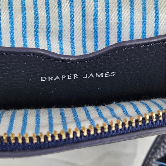 DRAPER JAMES WOMEN'S BLUE LEATHER SHOULDER CROSSBODY SMALL PURSE - Picture 7 of 14